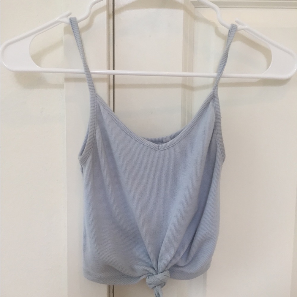 Blue tie tank top